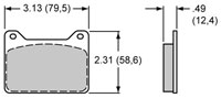 Click for a larger picture of Wilwood 7912 Racing Brake Pad, BP-40 Compound