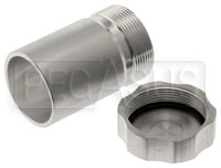 Large photo of OBP Weld-On Aluminum Filler Neck with Cap, 50mm OD, Pegasus Part No. OBP-CAP02