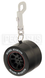 Large photo of Mark Martin Rain Poncho in Racing Tire Container, with Clip, Pegasus Part No. 2814-002