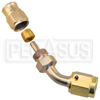 Click for a larger picture of 45 degree 3AN Hose End for Size 3 PTFE Brake Hose
