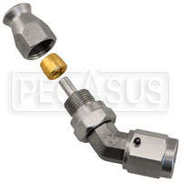 Click for a larger picture of Forged Stainless 45 degree 3AN Hose End for -3 PTFE Hose