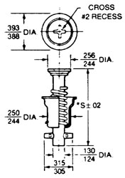 Click for a larger picture of Camloc 27S3 Light Duty Stud, Flush Head, Cross Recess