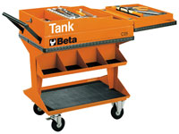 Click for a larger picture of Beta C25 TANK Trolley with Shelf, Orange - Ships by Truck