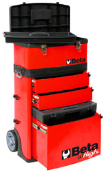 Click for a larger picture of Beta Tools C41H/R Two Module Tool Trolley, High - Red