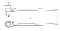 Click for a larger picture of Beta 93C/17x19 Ratchet Wrench f/ Scaffold Bolts, 17mm x 19mm