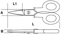 Click for a larger picture of Beta Tools 1128BM Electrician's Scissors, Straight Blades