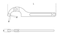 Click for a larger picture of Beta Tools 99ST/50-80 Adjustable Hook Wrench, Round, M50-M80