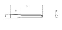 Click for a larger picture of Beta Tools 34/175 Flat Chisel, 175mm x 21.5mm