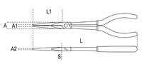 Click for a larger picture of Beta Tools 1009L/A Extra Long Needle Nose Pliers, 11"