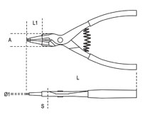 Click for a larger picture of Beta Tools 1036 External Circlip Pliers, Straight, 175mm