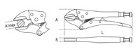 Click for a larger picture of Beta Tools 1052/140 Self-Locking Pliers, Concave Jaws, 5.5"