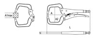 Click for a larger picture of Beta 1062GM/170 Self-Locking Pliers, Floating C Jaws, 6.7"