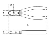 Click for a larger picture of 1082BM Diagonal Side Cutters with Contoured Handles, 160mm