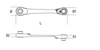 Click for a larger picture of Beta 194 Reversible Ratchet Wrench for Hex Bits, 1/4 x 5/16