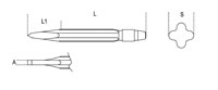 Click for a larger picture of Beta Tools 37/150 Ribbed Cape Chisel, 150mm x 6mm