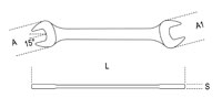 Click for a larger picture of Beta Tools 55AS1x1.1/8 Open End Wrench, 1" x 1 1/8"