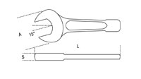 Click for a larger picture of Beta Tools 58/65 Open End Slogging Wrench, 65mm
