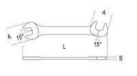 Click for a larger picture of Beta Tools 73/12 Small Double Open End Wrench, 12mm