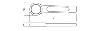 Click for a larger picture of Beta Tools 78/125 Ring Slogging Wrench, 125mm