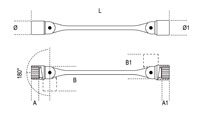 Click for a larger picture of Beta 80/10x11 Double Swivel End Socket Wrench, 10mm x 11mm