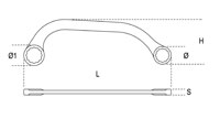 Click for a larger picture of Beta Tools 83/10x12 Half Moon Box End Wrench, 10mm x 12mm