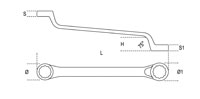 Click for a larger picture of Beta Tools 90/21x23 Deep Offset Box End Wrench, 21mm x 23mm