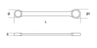 Click for a larger picture of Beta Tools 95/12x13 Flat Double Box End Wrench, 12mm / 13mm