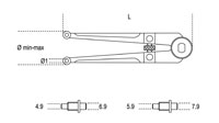 Click for a larger picture of Beta 100 Adjustable Pin Wrench for Ring Nuts with Face Holes