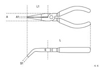 Click for a larger picture of Beta 1168BM/160 Bent Needle-Nose Pliers, Molded Handles, 6"