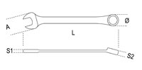 Click for a larger picture of Beta 142SN Swivel End Ratcheting Combination Wrench, 14mm