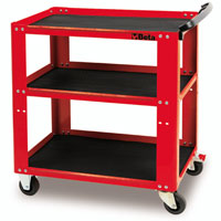 Click for a larger picture of Beta Tools C51-R Easy Trolley 3-Shelf Shop Cart, Red