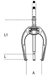 Click for a larger picture of Beta Tools 1517 Three Leg Self Locking Puller, 40 to 200mm