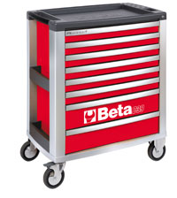 Click for a larger picture of Beta Tools C39/8-R Roller Tool Cabinet, Red - Ships by Truck