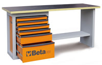 Click for a larger picture of Beta C59A/O Endurance 6-Drawer Workbench, Orange, Ship Truck