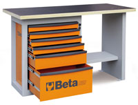 Click for a larger picture of C59C/O Endurance 6-Drawer Short Workbench Orange, Ship Truck