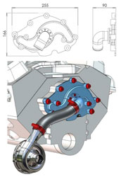 Click for a larger picture of Davies Craig EWP Header Adapter Kit, Small Block Ford