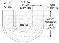 Click for a larger picture of Black Silicone Hose, 1.00" I.D. 180 degree Elbow, 4" Legs