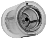 Click for a larger picture of Facet Clear Fuel Filter, Male 1/8 NPT to 5/16 Hose 74 Micron