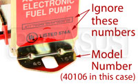 Large photo of Facet Fuel Pump Part Numbers, Pegasus Part No. TECH00023