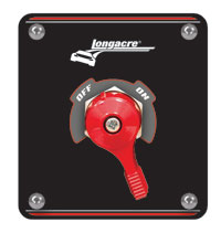 Click for a larger picture of Longacre 2-Terminal Battery Disconnect Switch w/ Black Panel