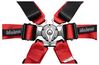 Click for a larger picture of Lifeline Copse 6-Point 2x2 Pull Down FIA Harness, Red